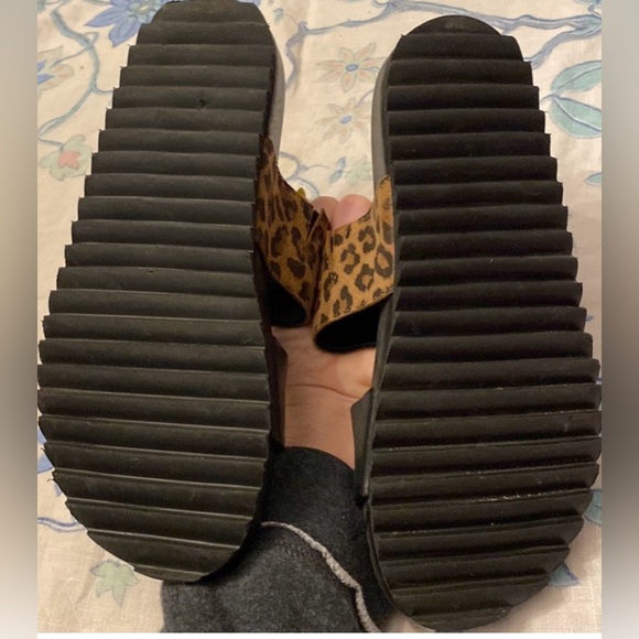 New Matisse Suede Leather Leopard Print Women's Slide Sandals - Picture 9 of 10